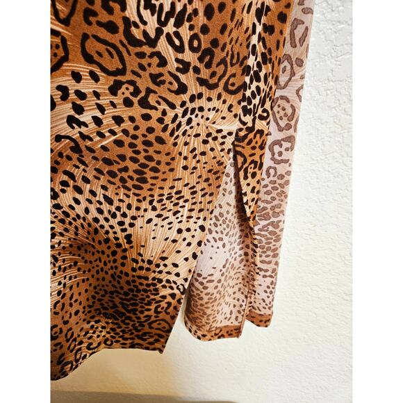 Carolyn Strauss Collection Animal Print Open Front Cardigan Kimono Plus Size 2X - Picture 5 of 10